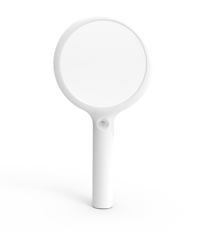 Hand-held round magnifier