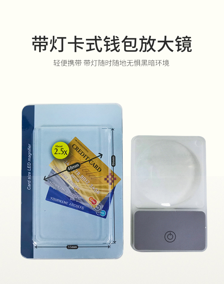 Card wallet magnifier