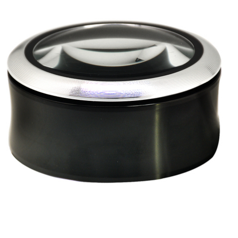 Metal round table magnifier 