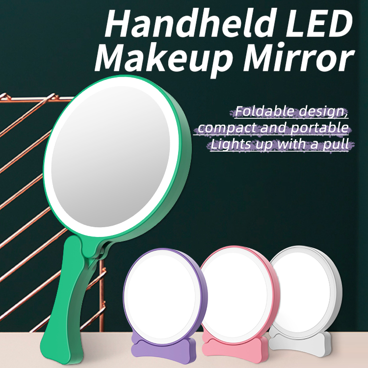 Foldable smart sensor led makeup mirror